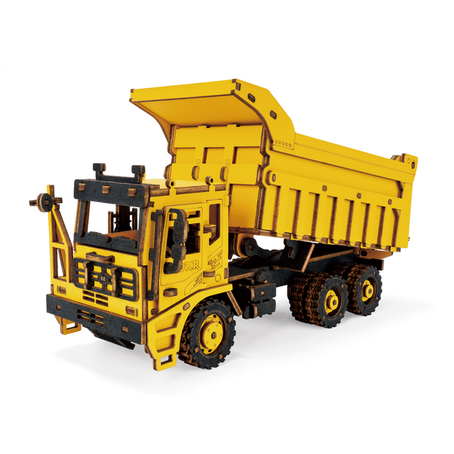 Wooden 3D Puzzle Engineering Vehicle Model for Kids and Adults