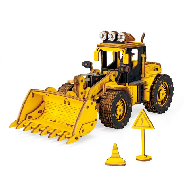 Wooden 3D Puzzle Engineering Vehicle Model for Kids and Adults