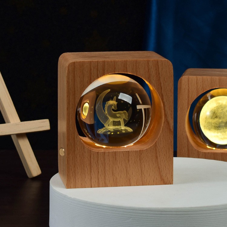 Beech Crystal Ball Night Light Lamp