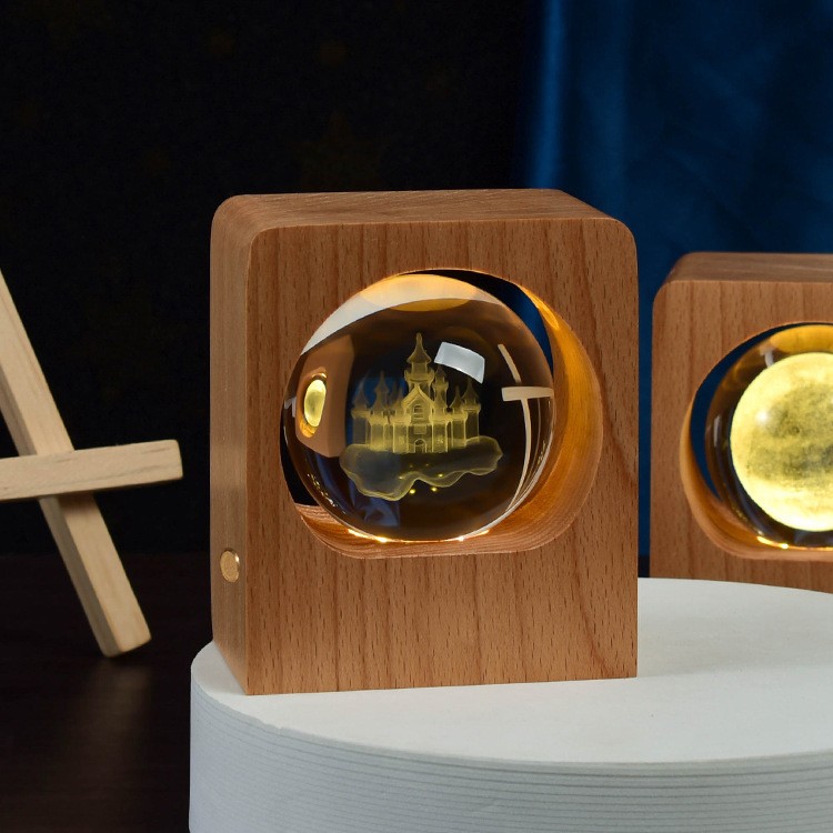 Beech Crystal Ball Night Light Lamp