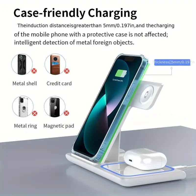 Ultra-Fast 15W Foldable 3 in 1 Wireless Charging Dock