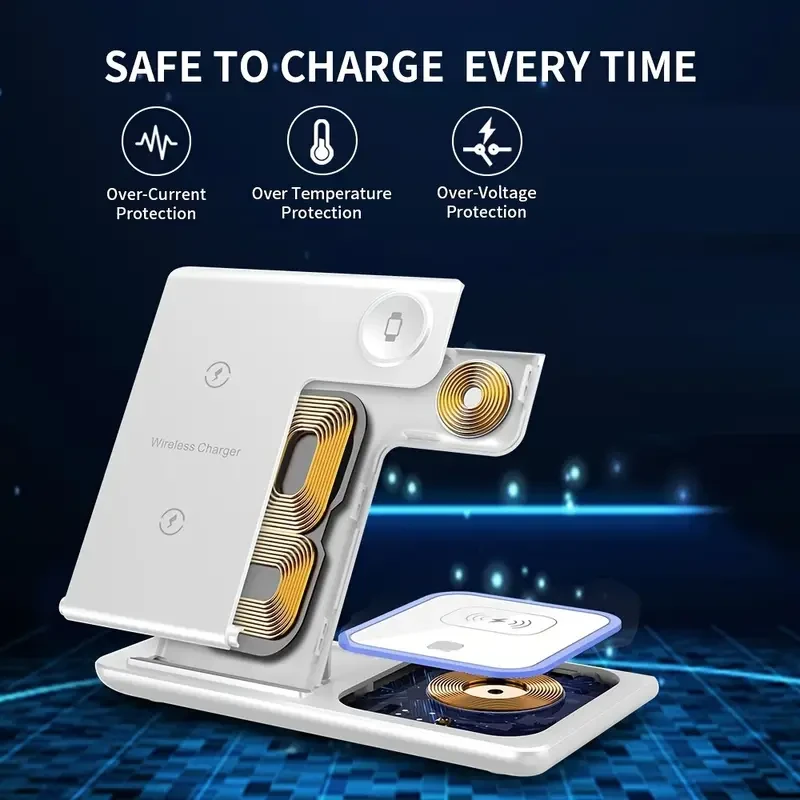 Ultra-Fast 15W Foldable 3 in 1 Wireless Charging Dock