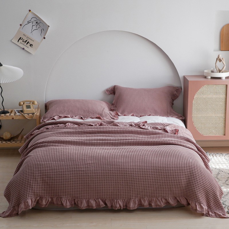 Sakura Waffle Cotton Blanket
