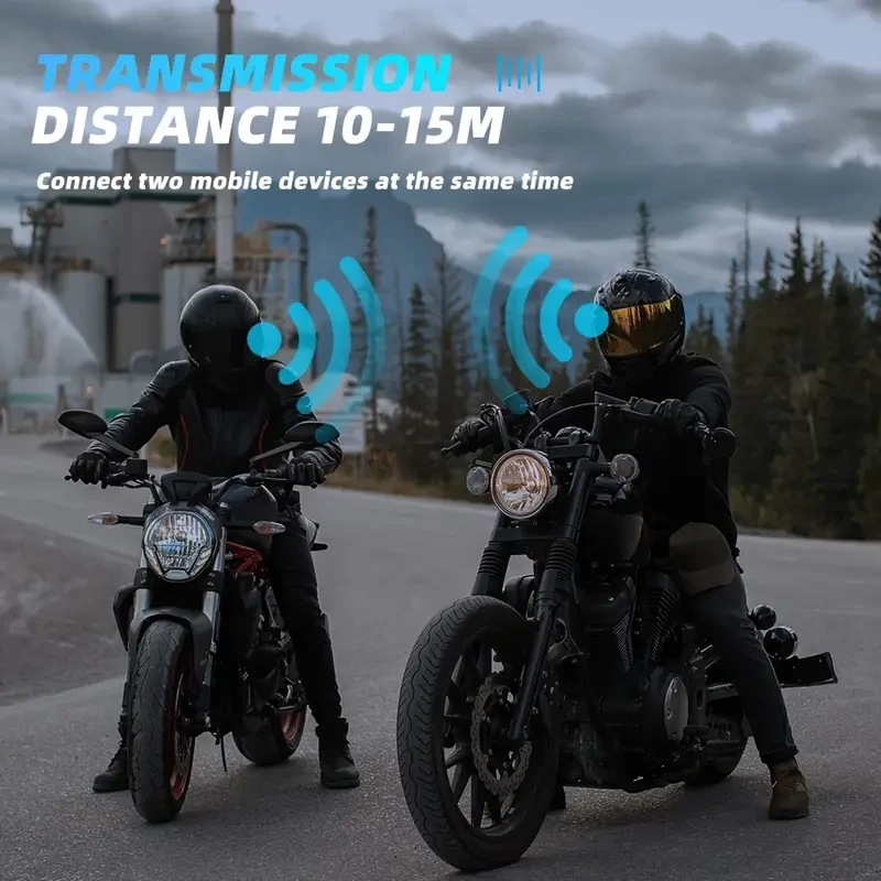 Wireless Motorcycle Helmet Headset  Hands-Free Call & Music Player
