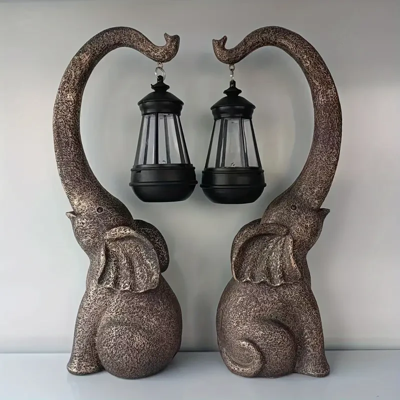 Solar-Powered Elephant Statue