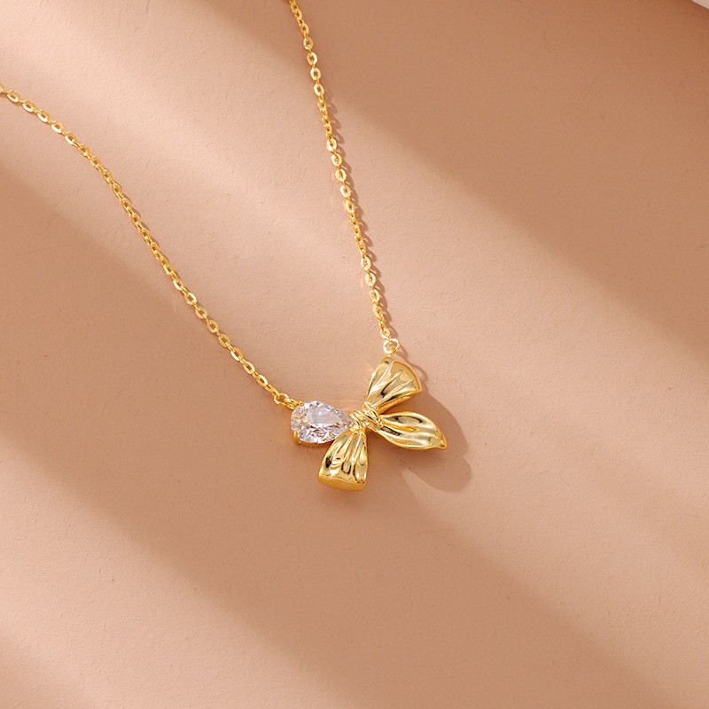 Sterling Silver Bow Necklace Pendant