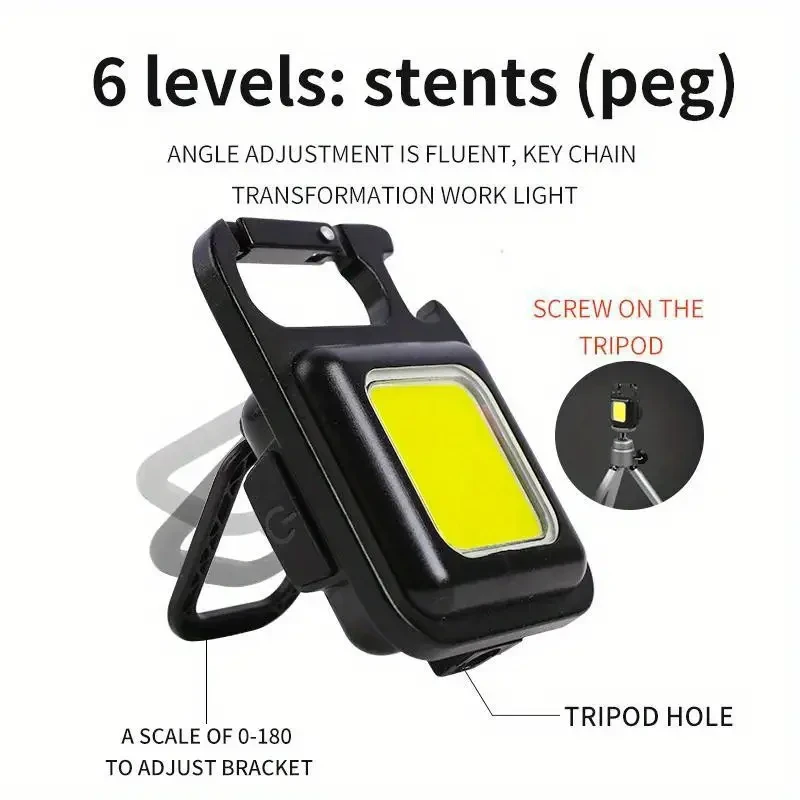 Multifunctional Mini COB Keychain Flashlight