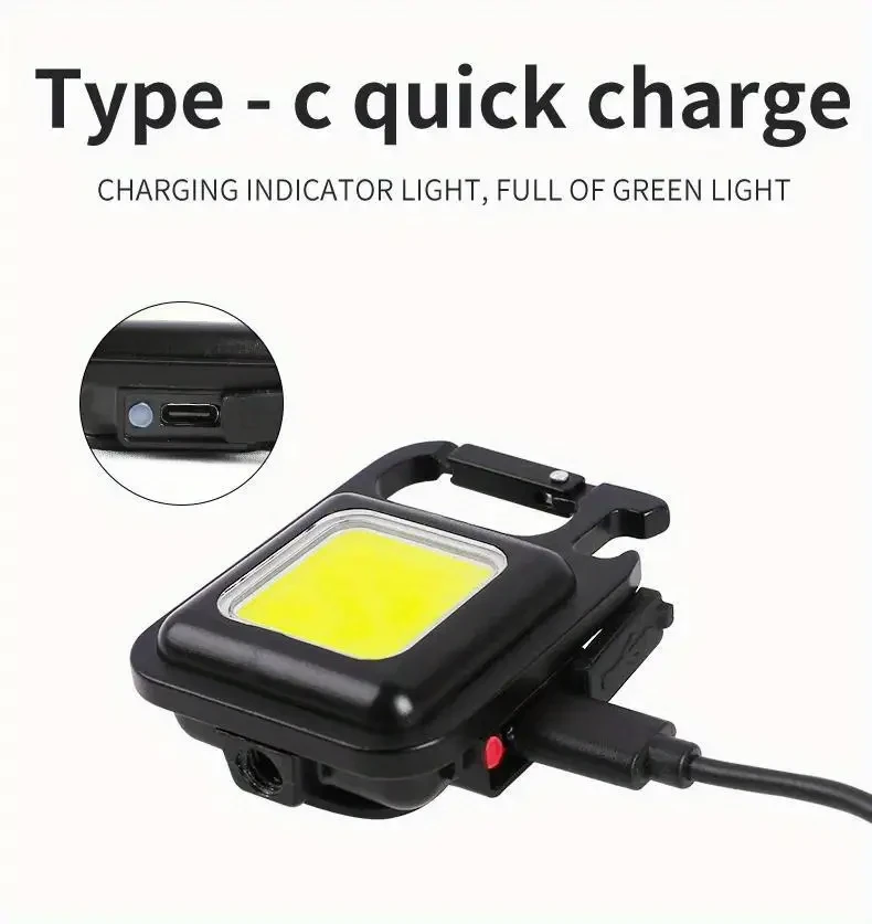 Multifunctional Mini COB Keychain Flashlight