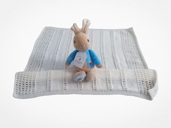 Merino Baby Blanket  | Cream | Handmade