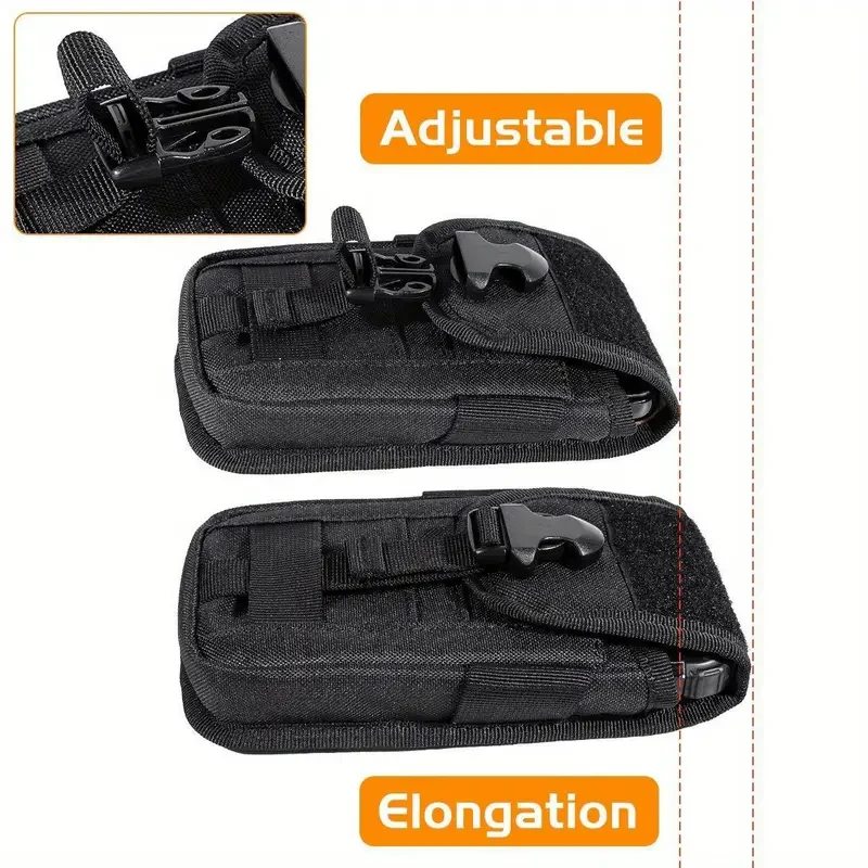 Cell Phone Holster Pouch with Molle Attachment and US Flag Patch