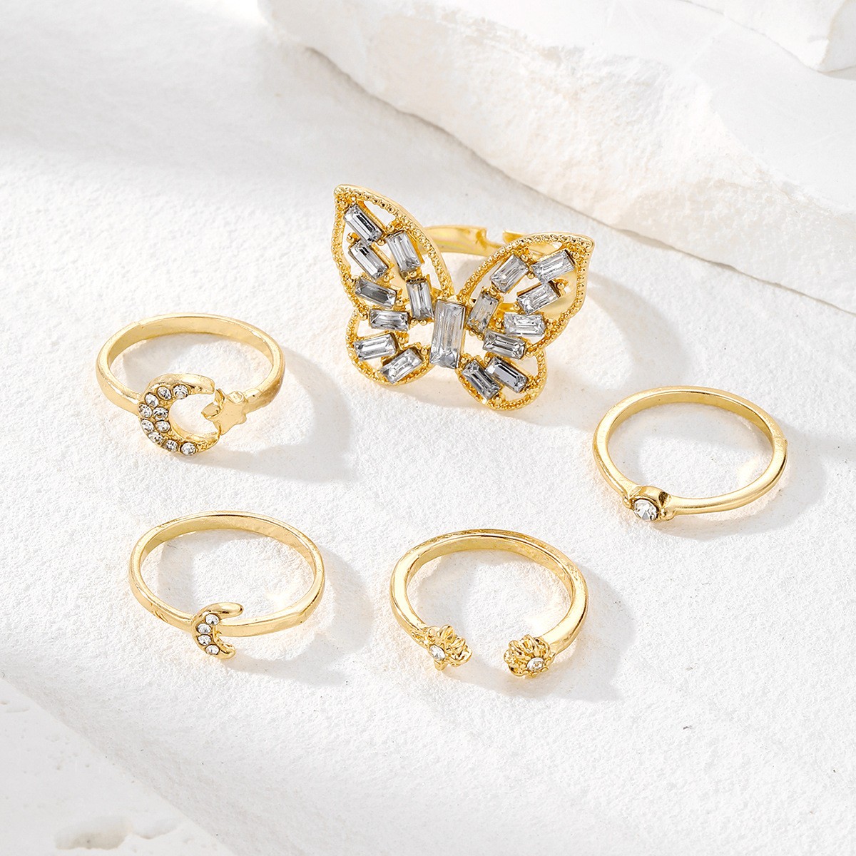 Fashion Jewelry Silver Color Butterfly Rings