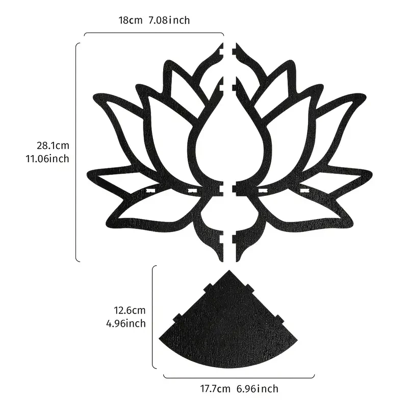 Floating Wooden Lotus Shape Display Shelf