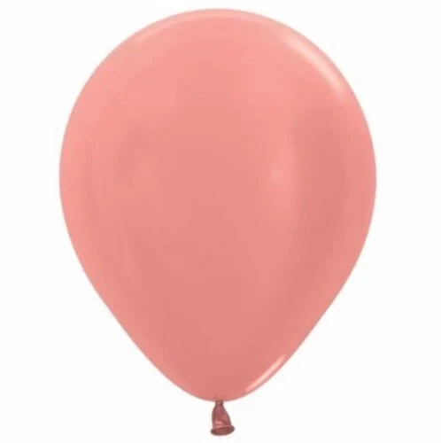 30cm Metallic Pearl Rose Gold Latex Balloons - Pack of 100