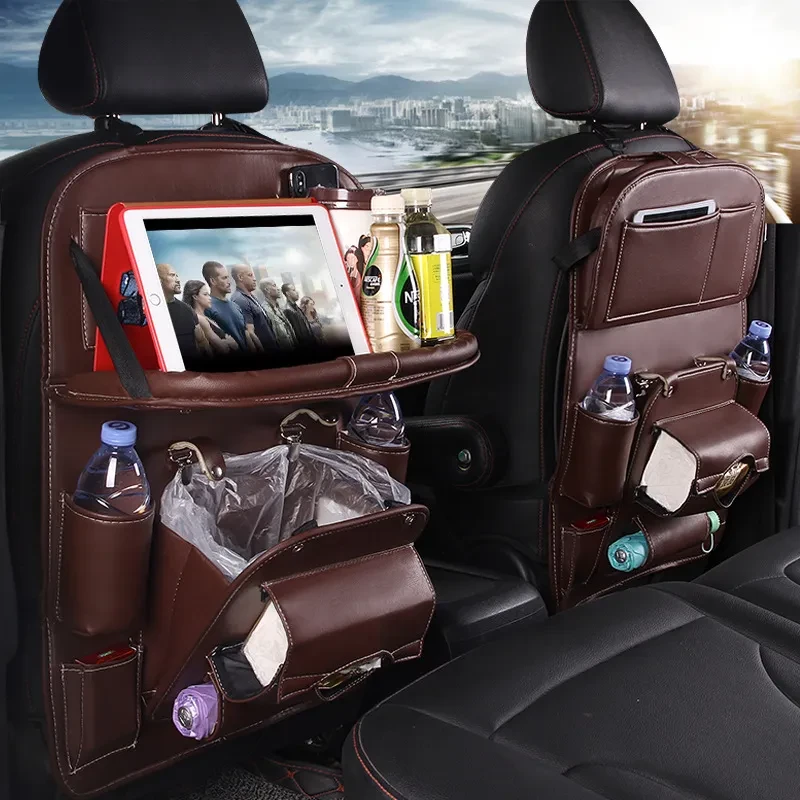 Multifunctional PU Leather Car Seat Back Organizer