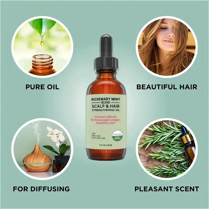 Rosemary Essential Oil for Hair Care, Skin Care, Scalp Massage, and Aromatherapy - 1 FL. OZ./30 mL
