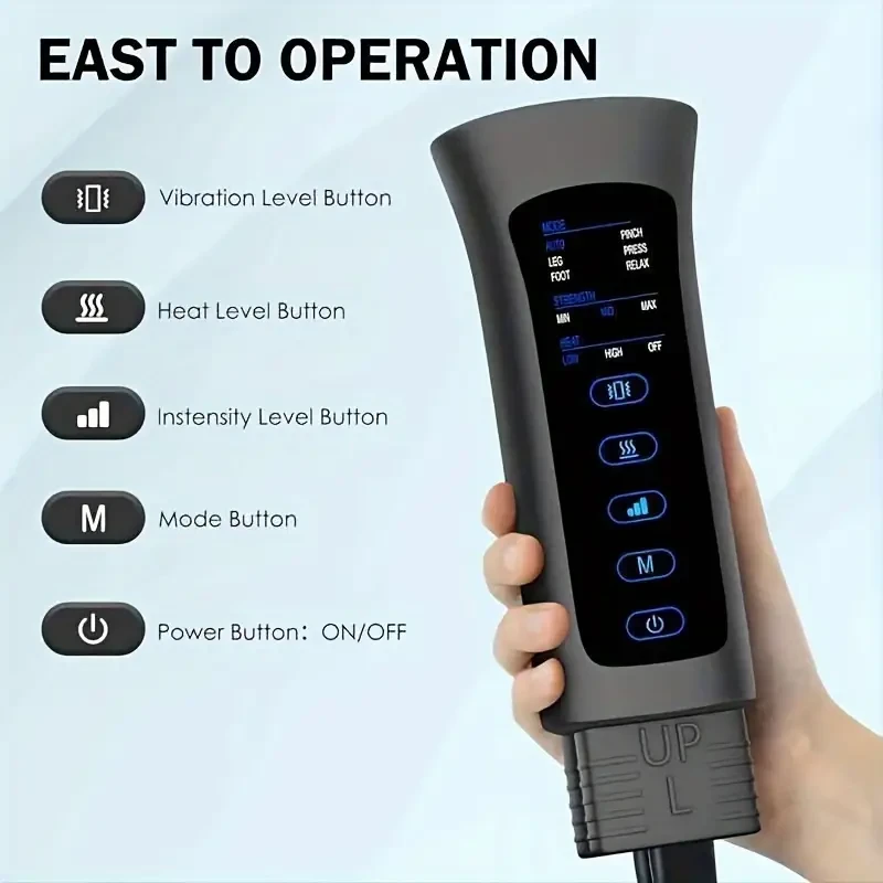 Leg Massager with Air Compression for Circulation, Relaxation, and Pain Relief - 6 Modes and 3 Vibration Settings
