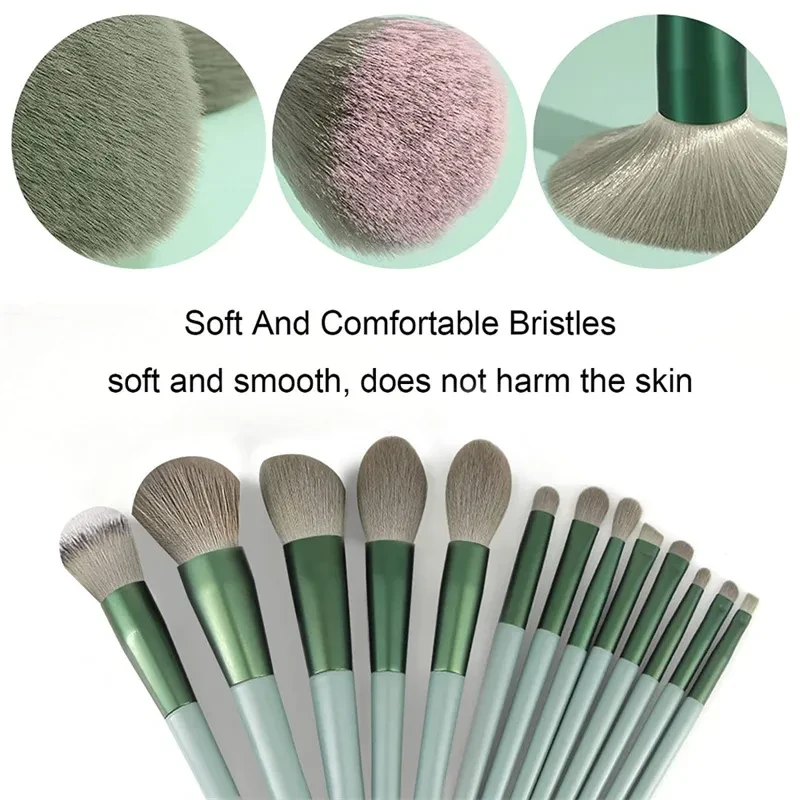 13Pcs Makeup Brush Set: Concealer, Blush, Powder, Eyeshadow, Highlighter, Foundation Brushes, Beauty Tools