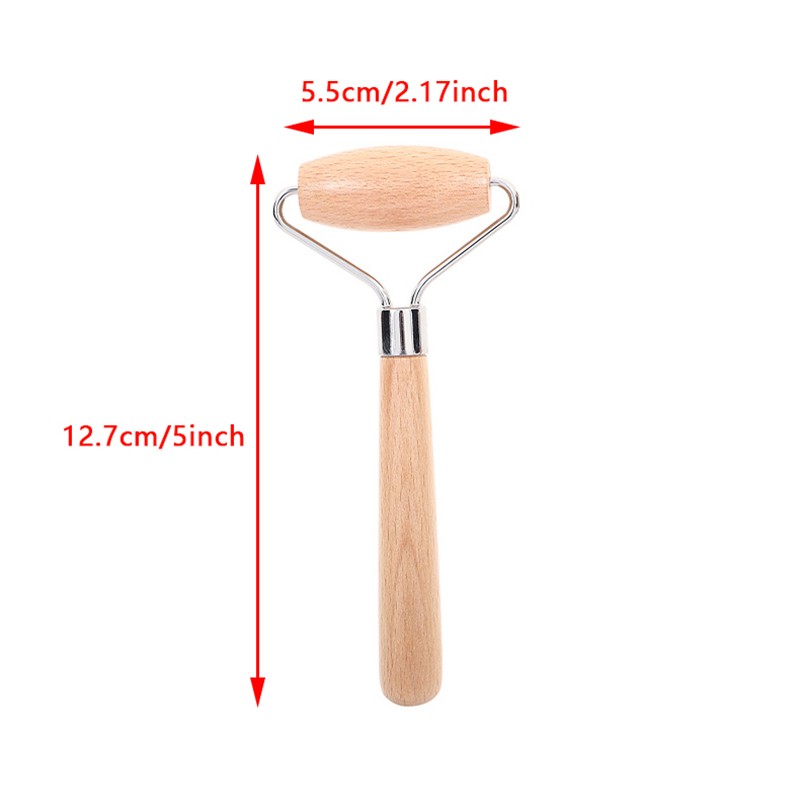 Gua Sha Face Massager - Wooden Roller with Thorn Massage and Wooden Handle
