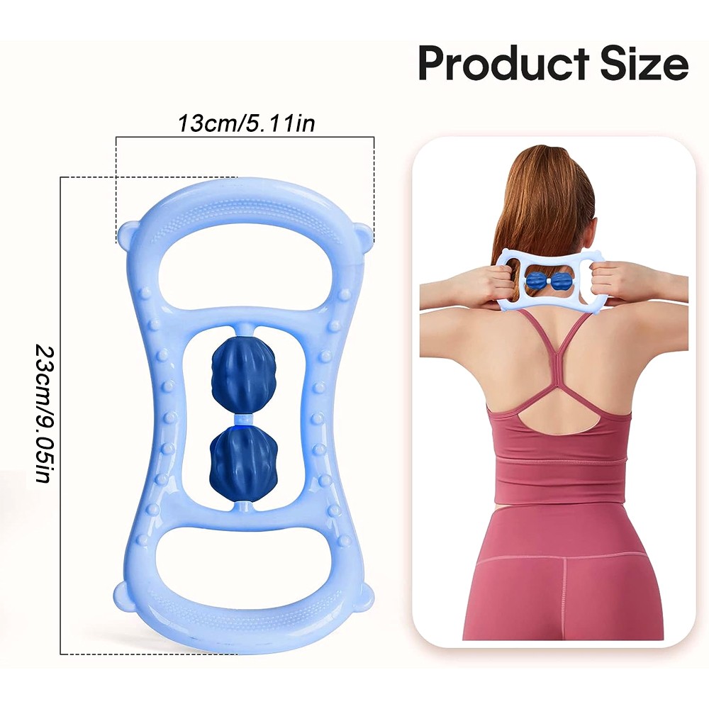 Neck Massager Trigger Point Roller - Deep Tissue Massage Tool for Yoga, Fitness, Waist, Back, and Shoulder