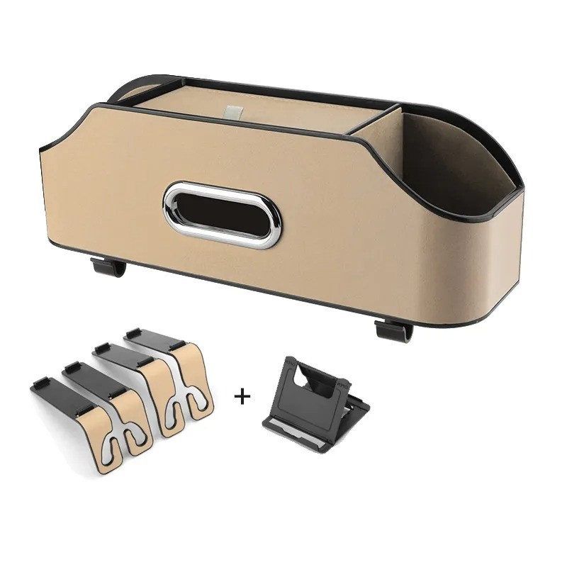 Multifunctional Car Tissue Box and Cup Holder Organizer
