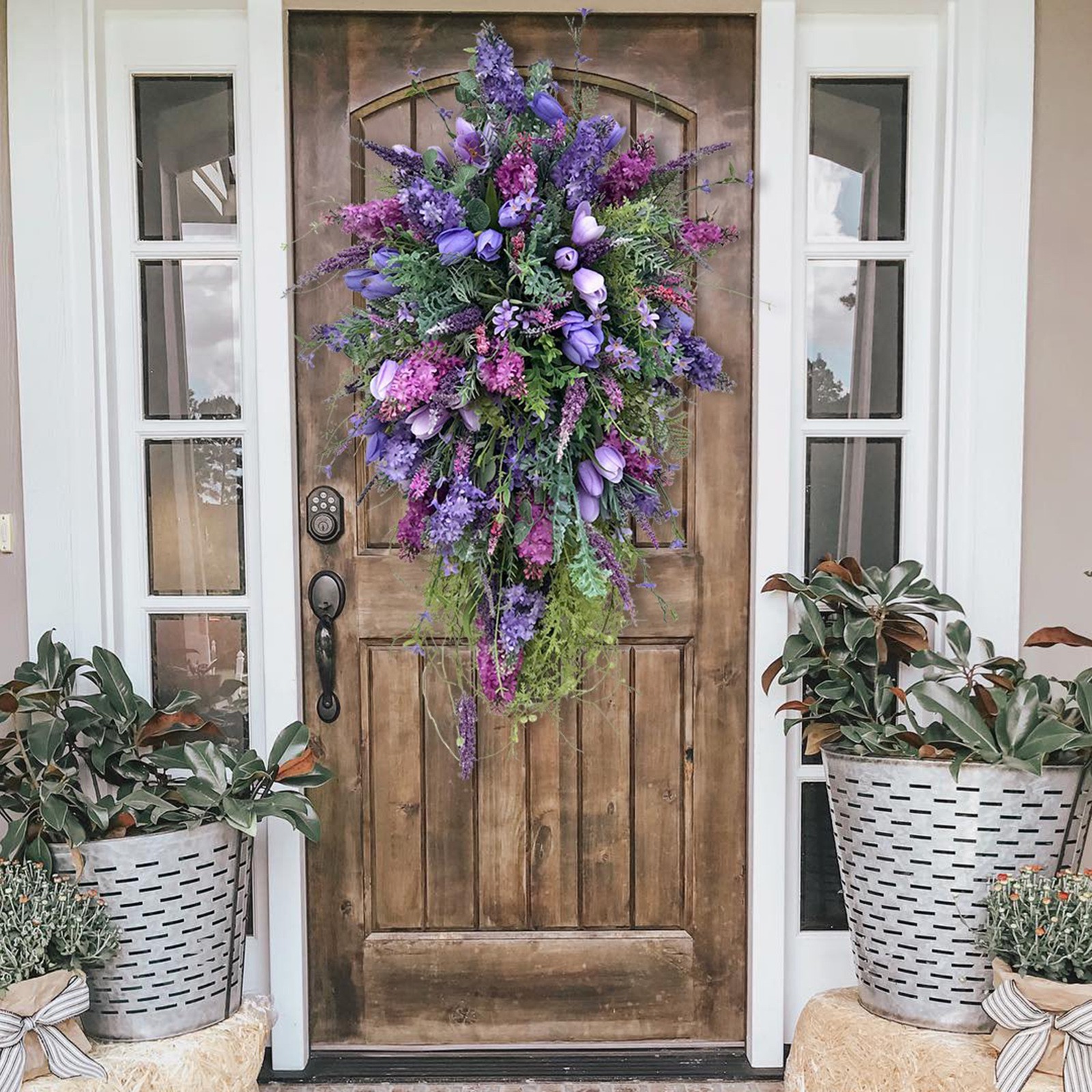 Artificial Hyacinth Garland - Exquisite Spring Summer Purple Wreath for Wedding and Party Decor