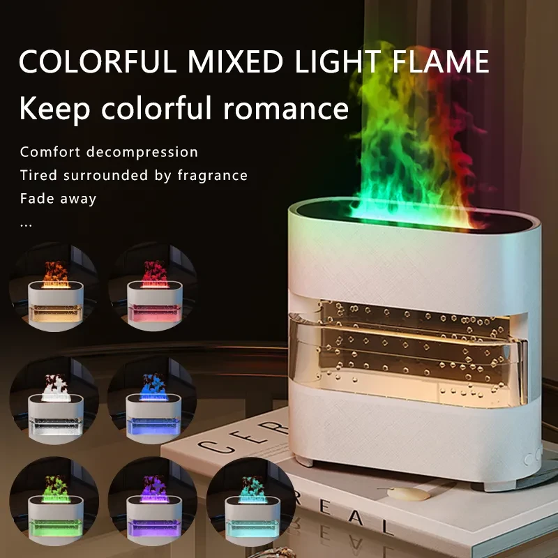 2024 Rain Cloud Fire Humidifier - Water Drip Diffuser and Fire Flame Aroma Diffuser