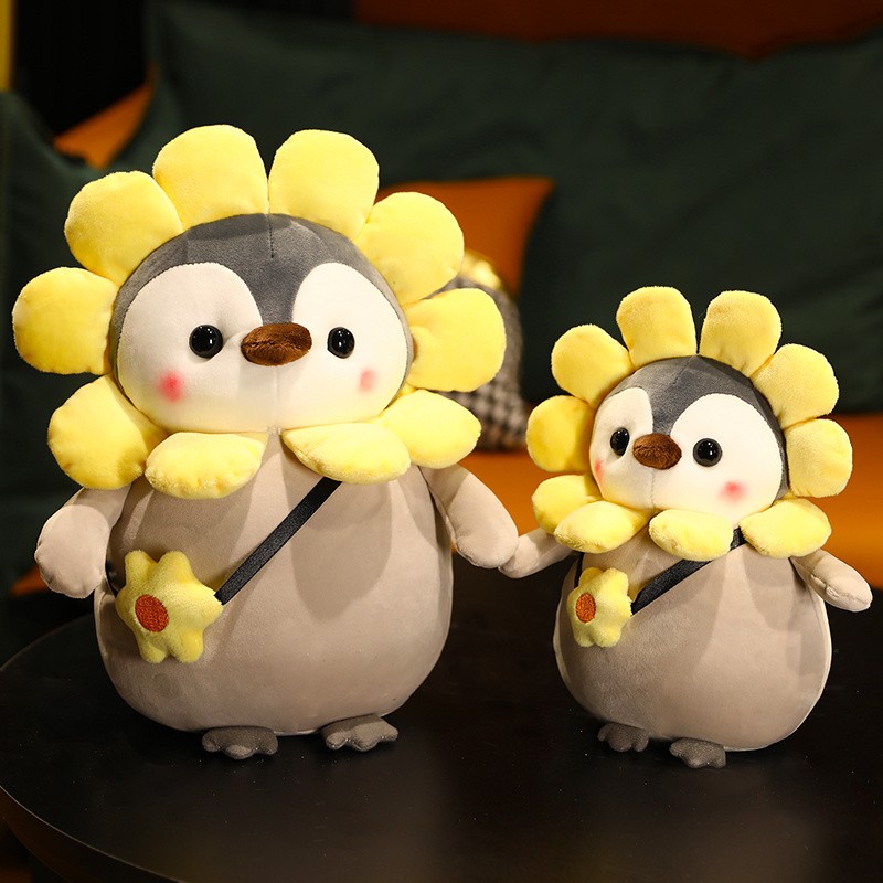 25cm Kawaii Penguin Plush Toys - Lovely Penguin Turn to Dinosaur Sunflower Dolls