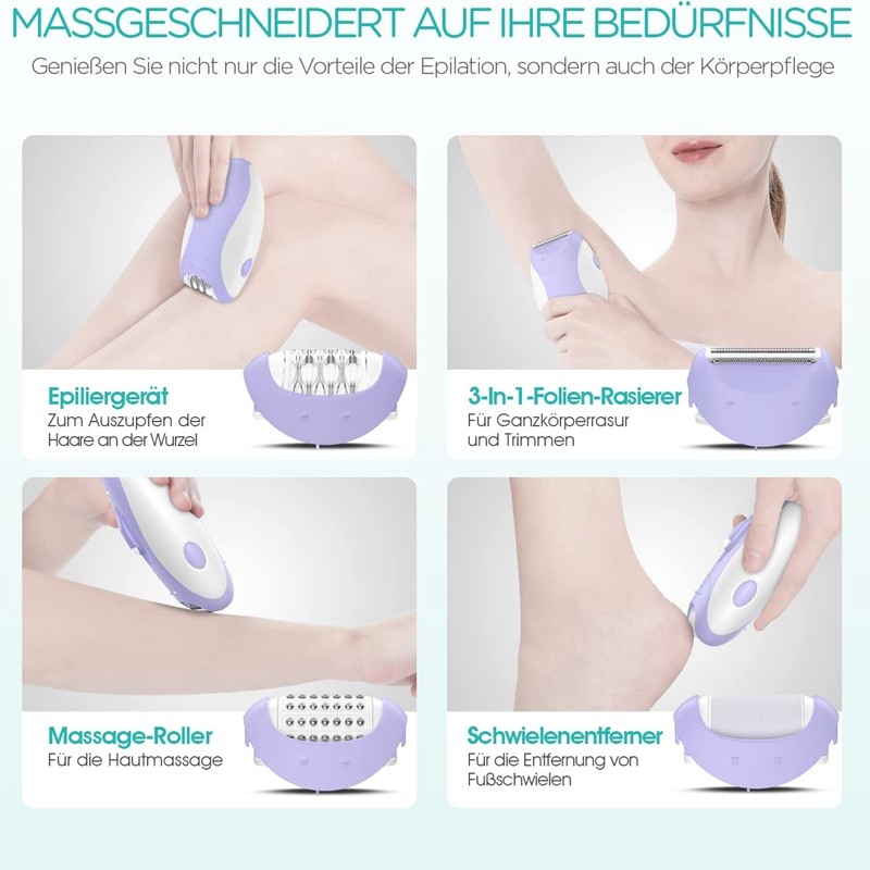 Kemei 4-in-1 Women Epilator and Electric Shaver