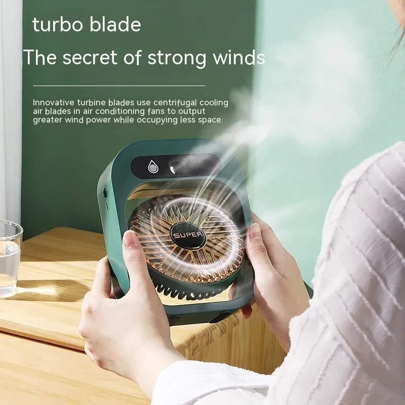 Air Conditioning Fan Desk Misting Fan Air Cooler Cooling USB Rechargeable Humidifier Portable Spray Fan With 3 Wind Speeds