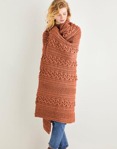 Merino Bobble Detail Blanket | Handmade | Handmade