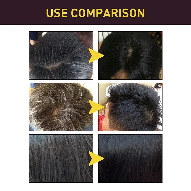 100ml Natural Herbal Hair Dye Shampoo - 3 in 1 Grey Coverage