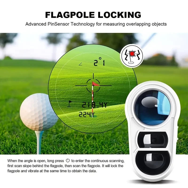 REVASRI Golf Rangefinder with Slope, Pin Lock, and Vibration - 1000YDS Laser