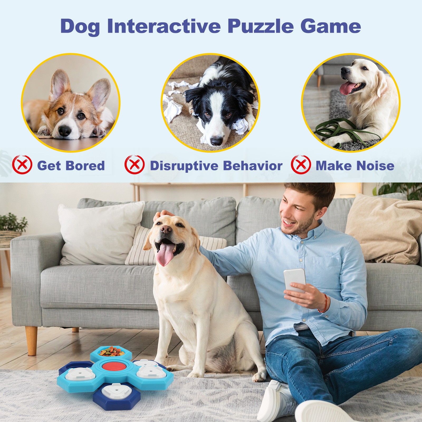 4 Layers Slow Feeder Puzzle Dog Bowls Assemble Slow Eating Bowl For Dogs
