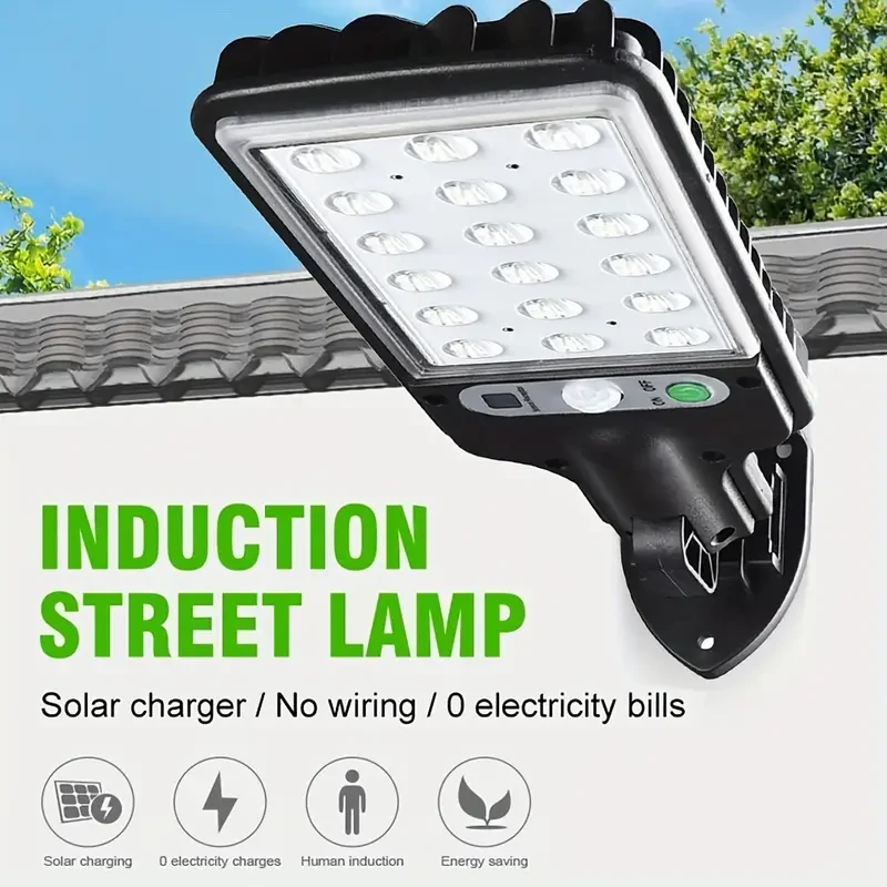 Solar-Powered LED Flood Light with Motion Sensor - 18 LED Outdoor Light for Garden, Yard, and Street