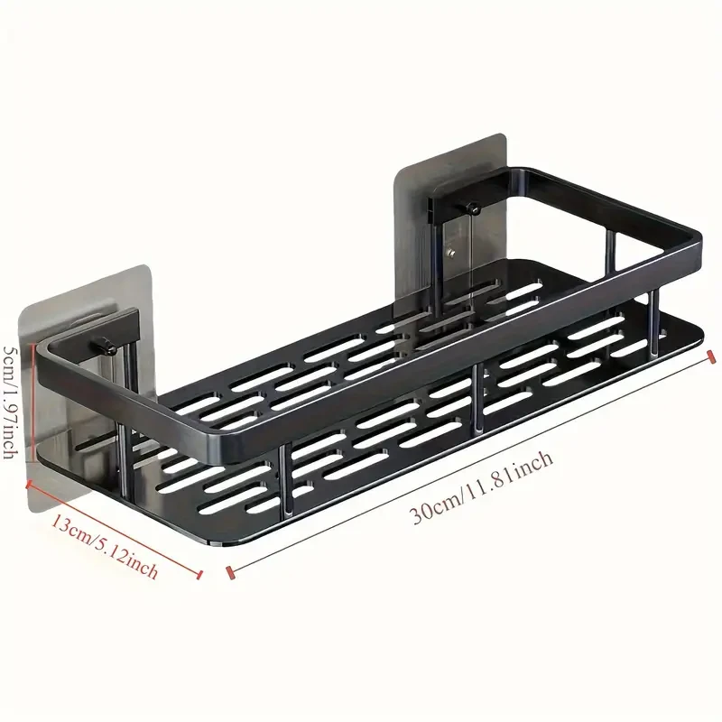 Easy-Install Aluminum Wall Shelf - No-Drill Bathroom, Kitchen & Toilet Shelf