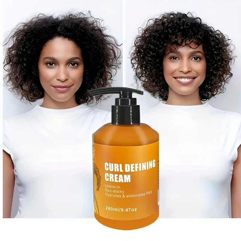 Curl Defining Cream - Moisturizing Elastin Styling Hair Conditioner for All Hair Types, Perfect for Dry and Frizzy Hair