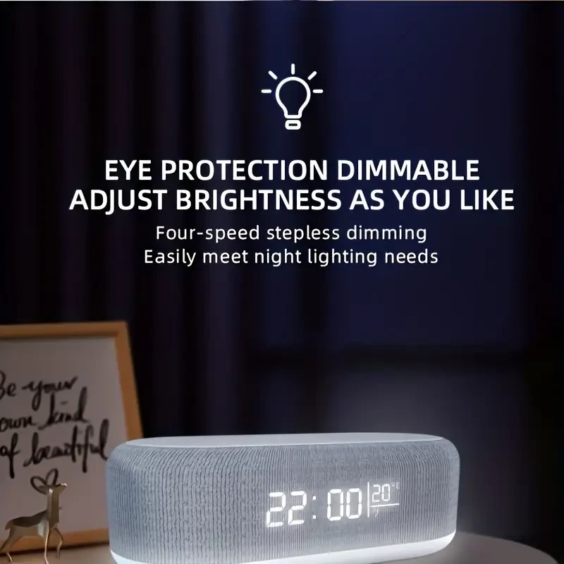 Wireless Charger Time Alarm Clock LED Light