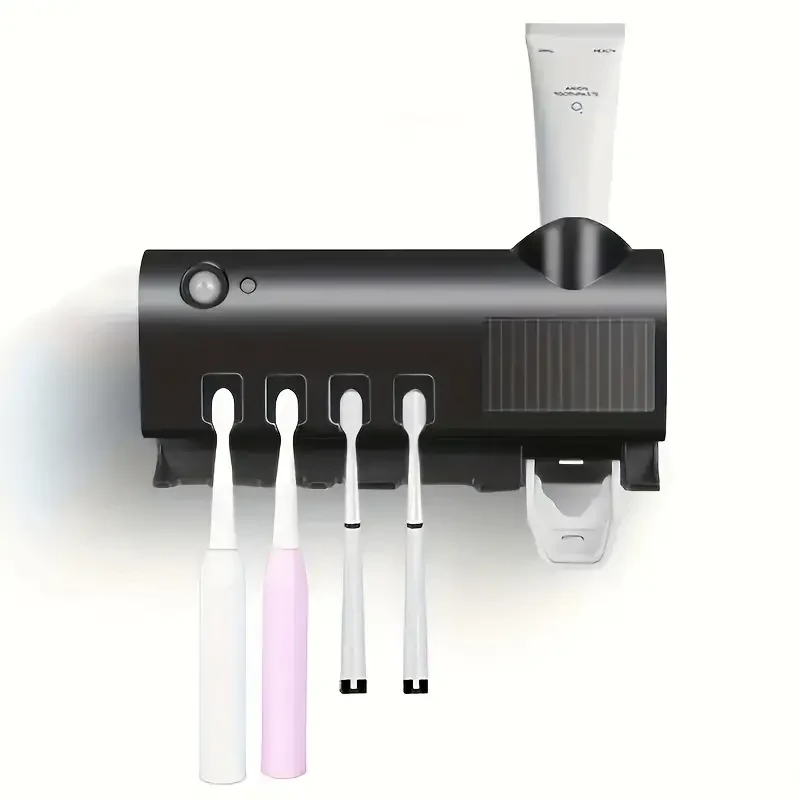 UV-Clean Toothbrush Guardian - Automatic Toothbrush Sanitizer with PIR Motion Sensor, Photocatalyst Sterilizer, Wall-Mounted Design for Germ-Free Oral Care