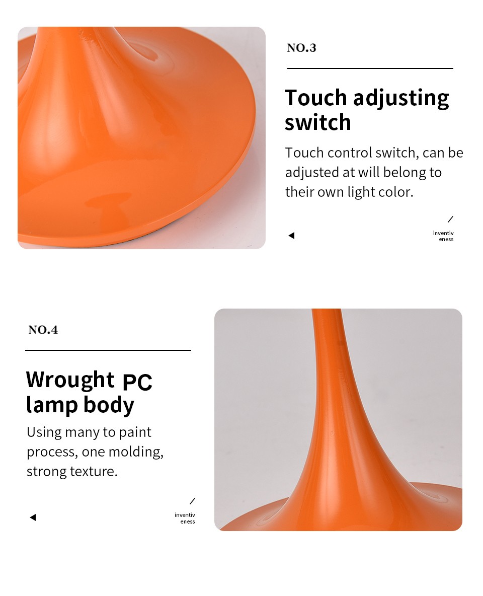 LED Mushroom Small Table Lamp - Portable USB Charging Dimmable Flower Bud Lamp for Bedroom Bedside