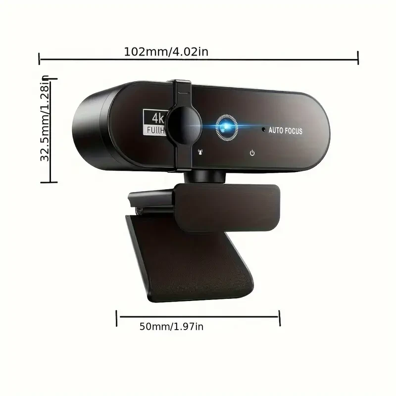 4K Autofocus Webcam - Crystal-Clear Audio, USB Plug-and-Play, Wide Compatibility