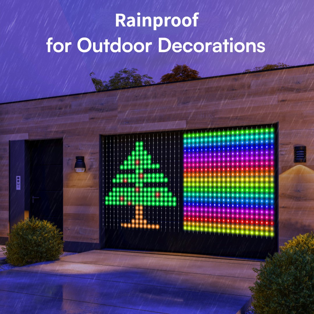 6.6x6.6ft Smart Window Light RGB-IC Dynamic LED Curtain String Light for Indoor and Outdoor Use, Perfect for Halloween, Christmas, and Valentines Day