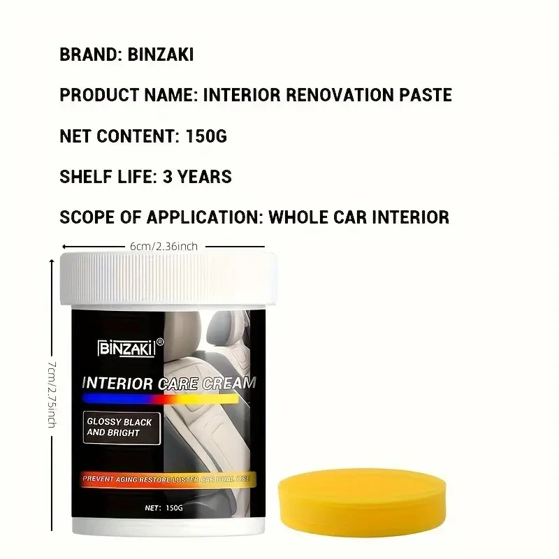 Car Interior Renewal Wax - Crystal Plating & Leather Restoration Cream