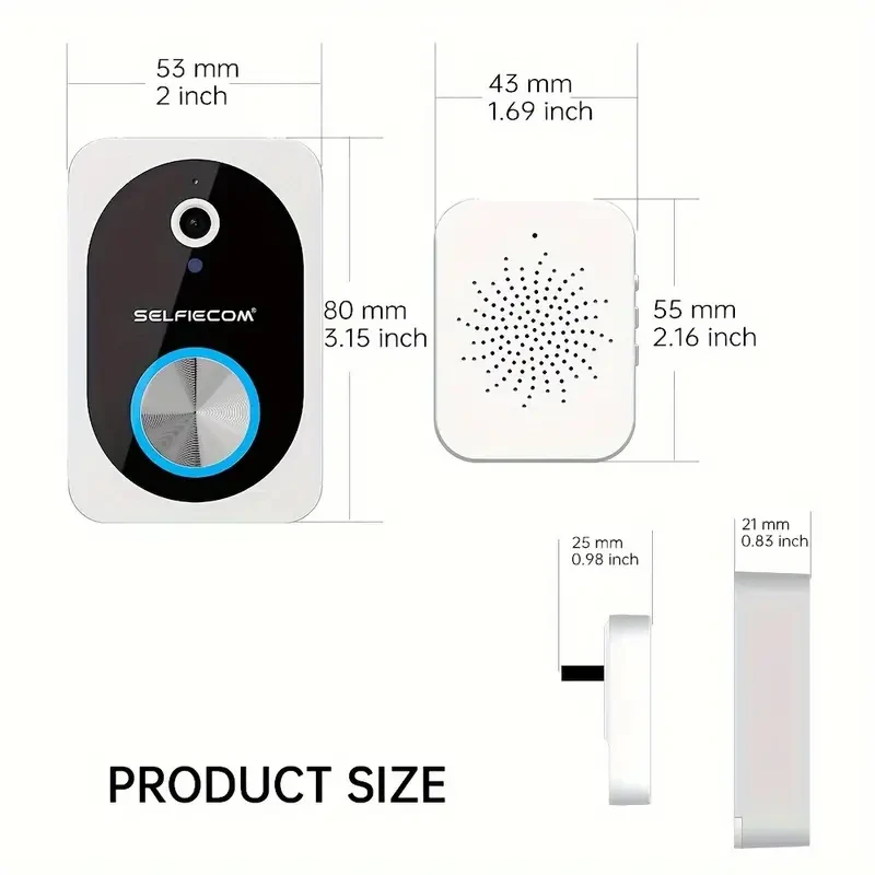 Smart Visual Dingdong Doorbell - WiFi, HD Night Vision, Two-Way Call, Cloud Storage