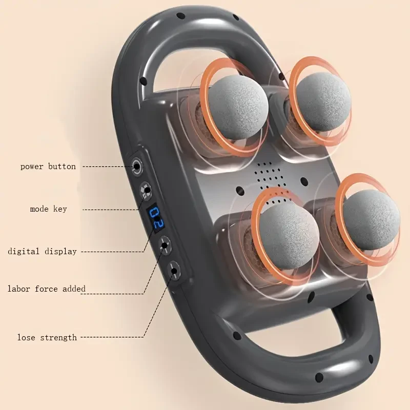 4-Head Handheld Deep Tissue Massage Gun - Full Body Relaxation