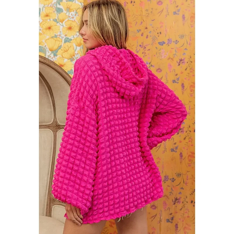 Women's Bubbles Hoodie Fashion Casual Loose Long Sleeve Hooded Sweater