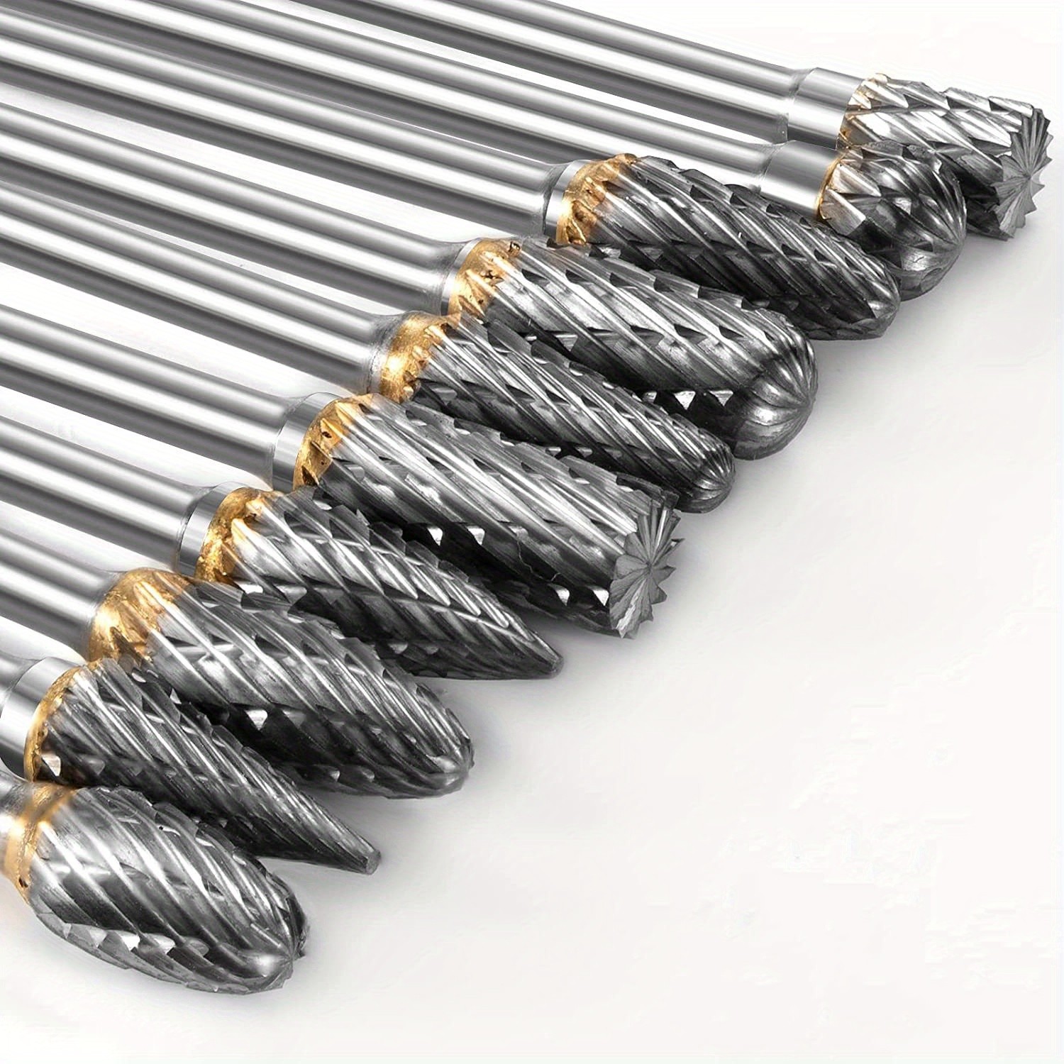 10pcs Tungsten Steel Burrs Set  Versatile Carving, Engraving, and Polishing Tool for Wood, Metal, and Stone  No Assembly Required!
