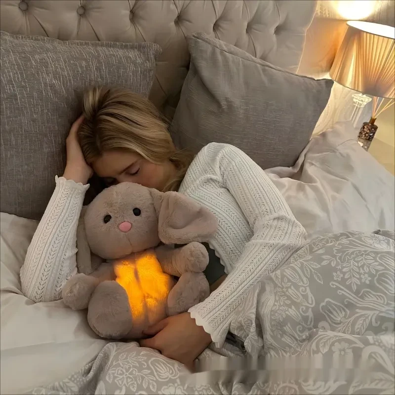 Breathing Rabbit Anxiety Relief Plush Toy for Babies