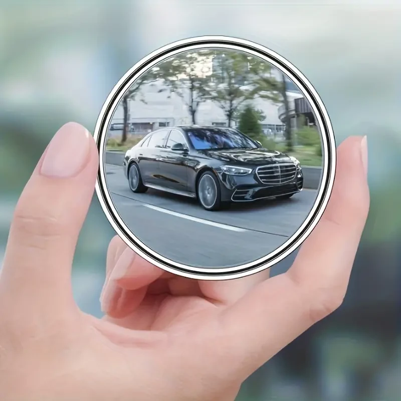 Car Rearview Mirror High-Definition Round Mirrors - 360-Degree Adjustable
