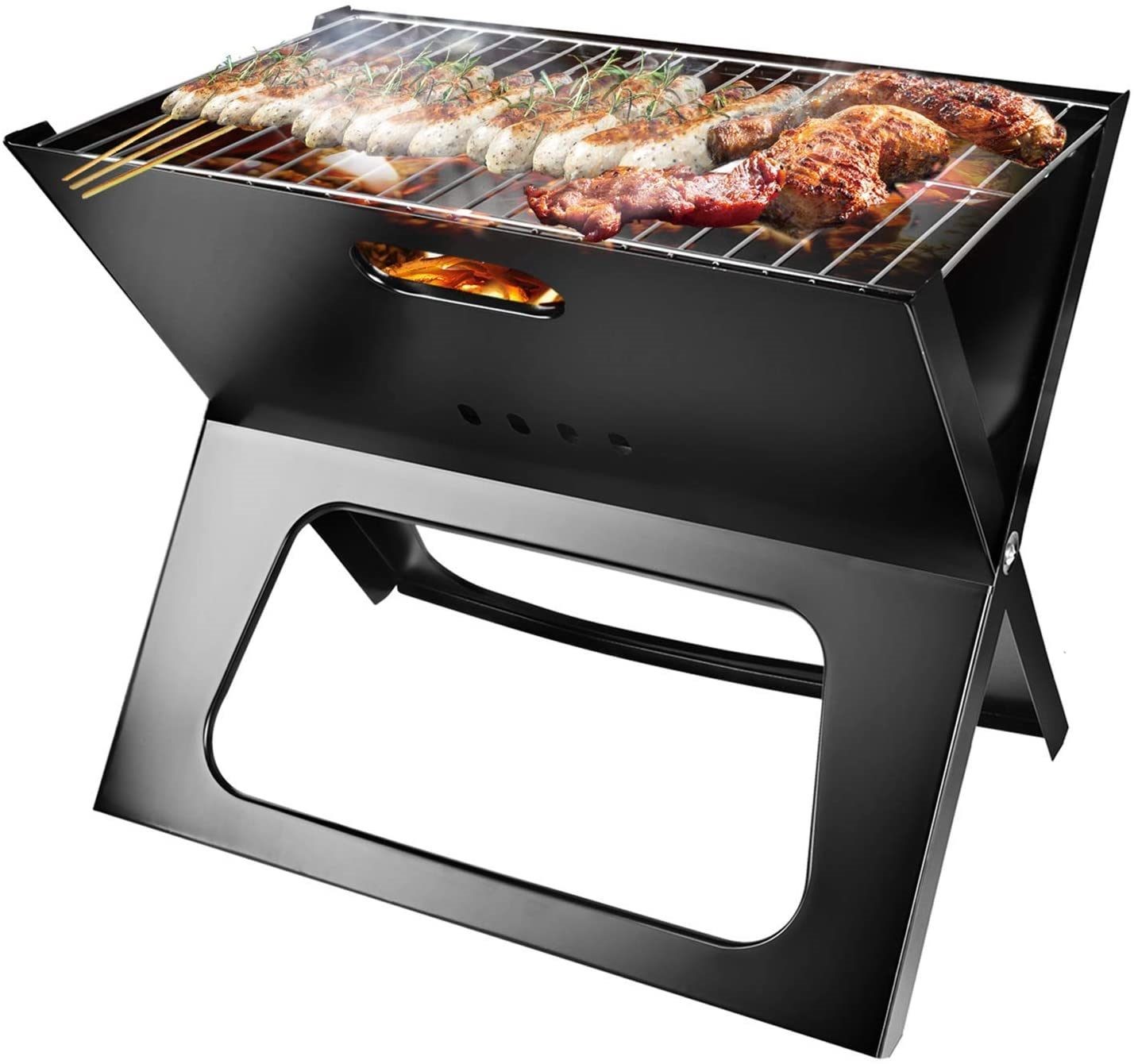 Portable Charcoal BBQ Grill - Foldable for Indoor & Outdoor Use
