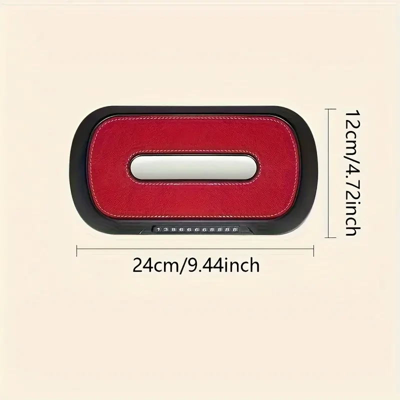 Dual-Use Car Tissue Box with Parking License Plate - Sun Visor, Seat, and Skylight Hanging